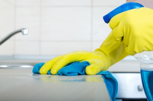 Carpet cleaning staff maintaining a safe and well-organised working environment